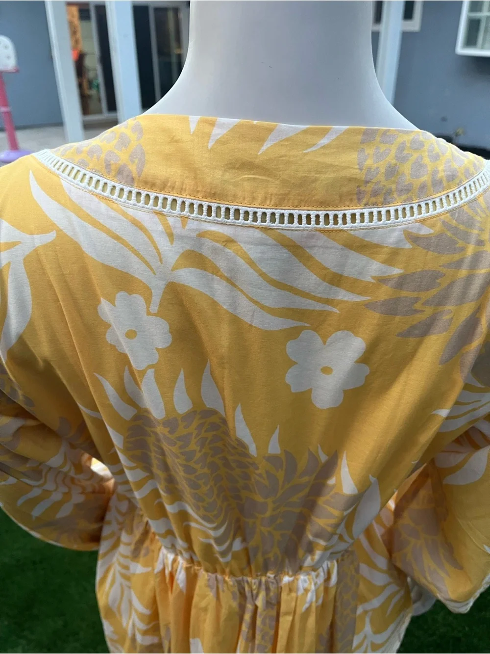 Reyn Spooner Yellow Tropical Print Maxi Dress - Picture 9 of 13